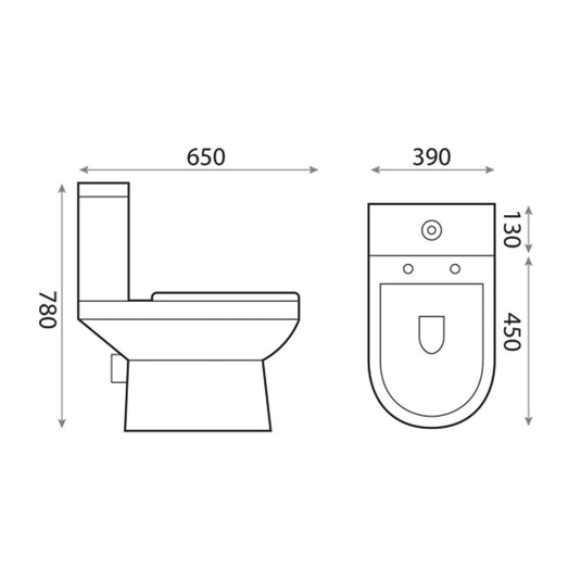 Scudo Rimless Spa WC Pan & Seat - White - WC-PAN-001 - Envy Bathrooms Ltd