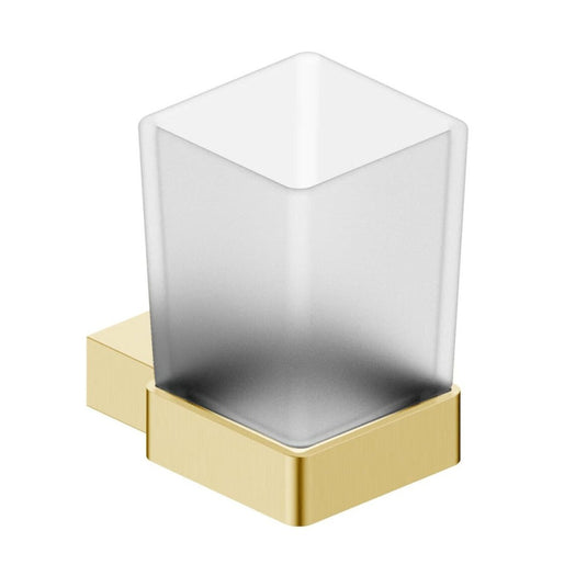 Scudo Roma Wall-Mounted Tumbler Holder Brushed Brass | BRASSACC-001 - Envy Bathrooms Ltd