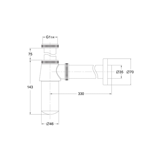 Scudo Round Bottle Trap - Chrome - BT01 - Envy Bathrooms Ltd