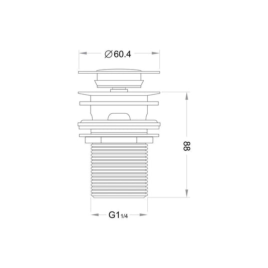 Scudo Round Centre Dome Slotted Sprung Basin Waste - Chrome - WASTE93L - Envy Bathrooms Ltd
