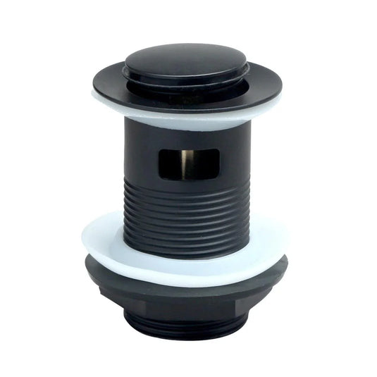 Scudo Round slotted Sprung Basin Waste - Matt Black - BLACK098 - Envy Bathrooms Ltd