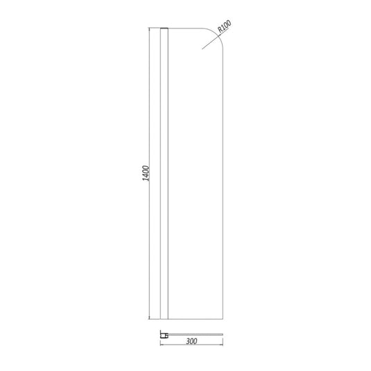 Scudo S6 Fixed Radius Bath Screen 6mm Chrome | SCREEN005 - Envy Bathrooms Ltd