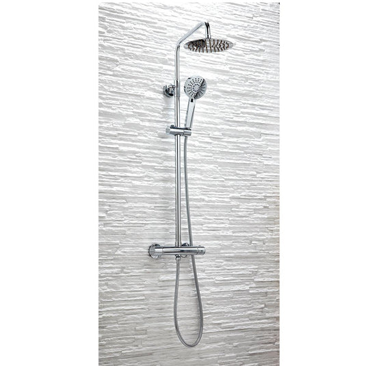 Scudo Serena Round Rigid Riser Shower Set - Chrome - SK600 - Envy Bathrooms Ltd