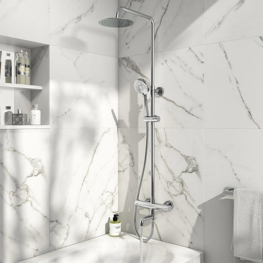 Scudo Solar Rigid Riser Shower With Bath Filler Chrome | SHOWER011S - Envy Bathrooms Ltd