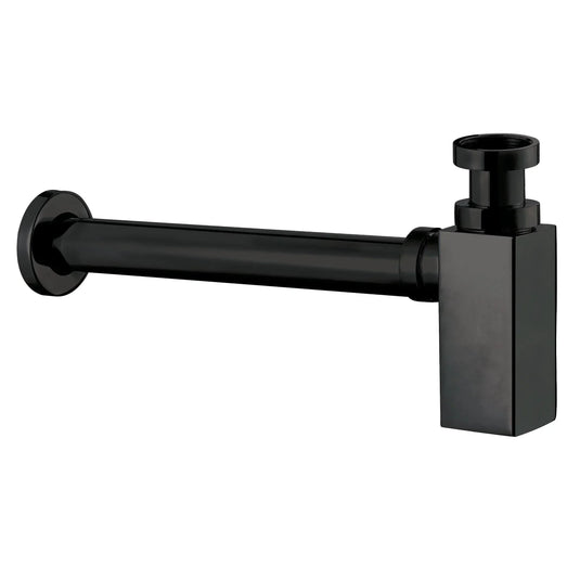 Scudo Square Bottle Trap - Matt Black - BLACK097 - Envy Bathrooms Ltd
