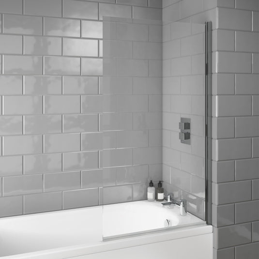 Scudo Square Edge 6mm Bath Screen Chrome | LS099N - Envy Bathrooms Ltd