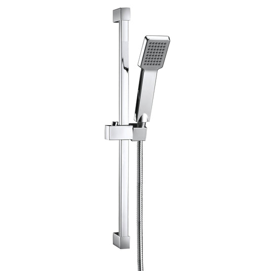 Scudo Square Slide Rail Kit With Paddle Handset - Chrome - RISERKIT001 - Envy Bathrooms Ltd