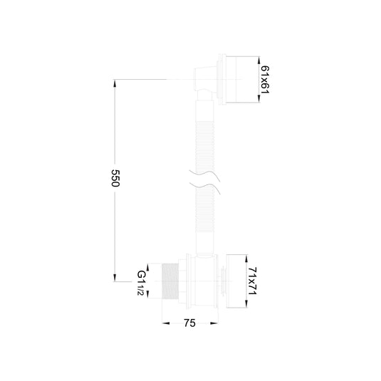 Scudo Square Sprung Bath Waste - Chrome - WA98 - Envy Bathrooms Ltd