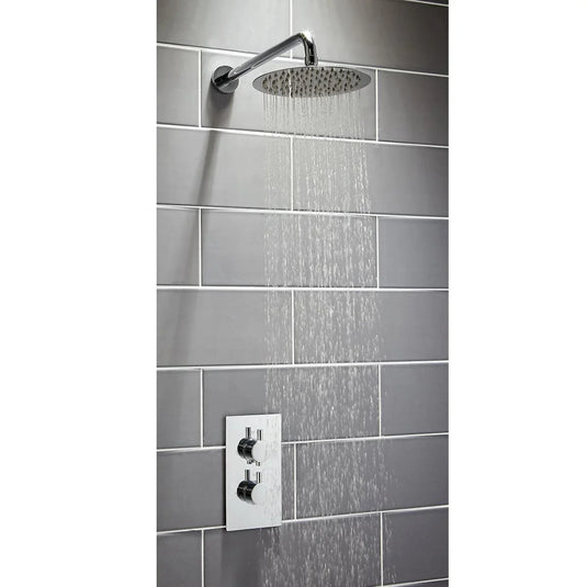 Scudo Stainless Steel 300mm Round Fixed Head - Chrome - SH005L - Envy Bathrooms Ltd