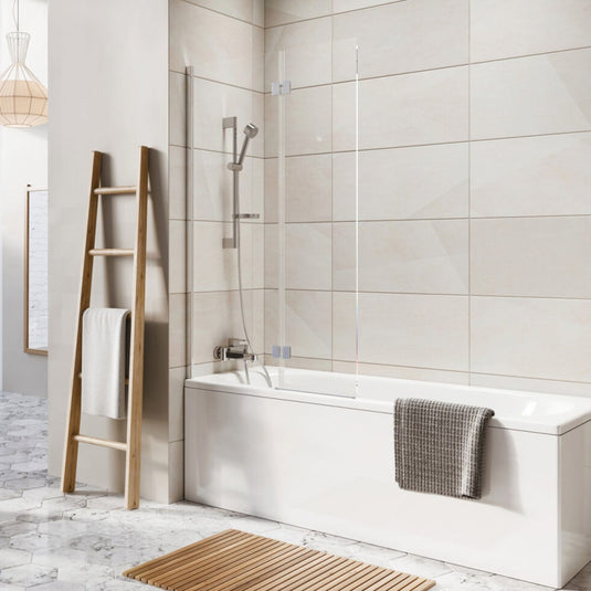 Scudo Thalia Chrome Inward Opening Bath Screen 900 x 1500mm | THALIAINPACKCHR - Envy Bathrooms Ltd
