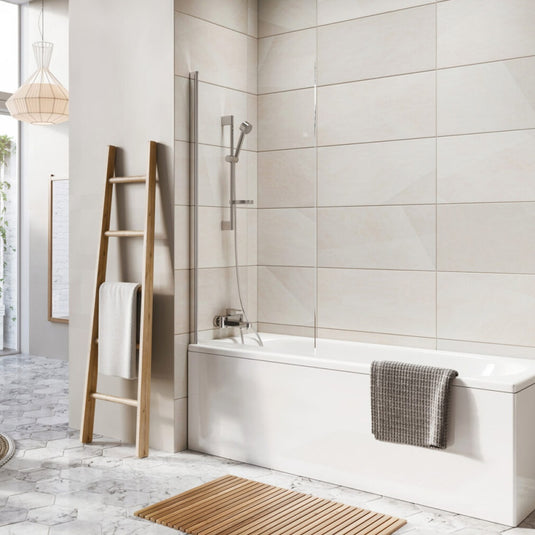 Scudo Thalia Chrome Single Panel Bath Screen 800 x 1500mm | THALIASINGLECHR - Envy Bathrooms Ltd