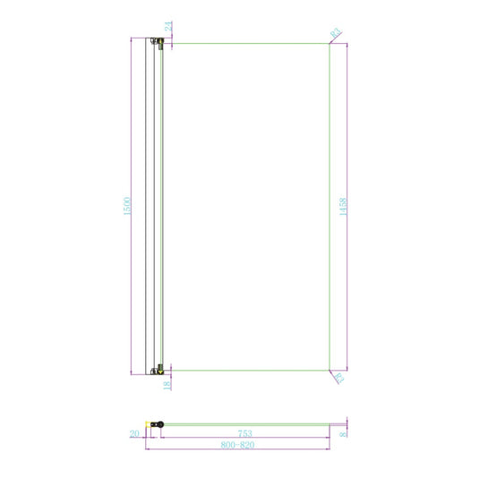 Scudo Thalia Gunmetal Single Panel Bath Screen 800 x 1500mm | THALIASINGLEGM - Envy Bathrooms Ltd