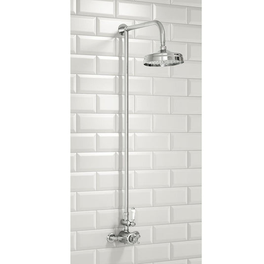 Scudo Thermostatic Exposed Valve w/ Fixed Head - Chrome - SHOWER005 - Envy Bathrooms Ltd