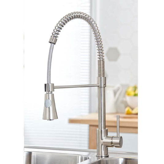 Scudo Tirare Hole Kitchen Tap 1TH - Brushed Nickel - NICK38 - Envy Bathrooms Ltd