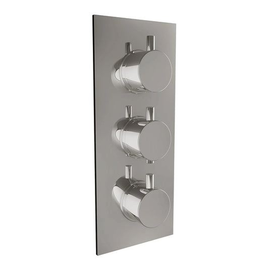 Scudo Triple Round Handle 3 Outlet Concealed Valve Diverter Shower Valve - Chrome - CONCEALED008 - Envy Bathrooms Ltd