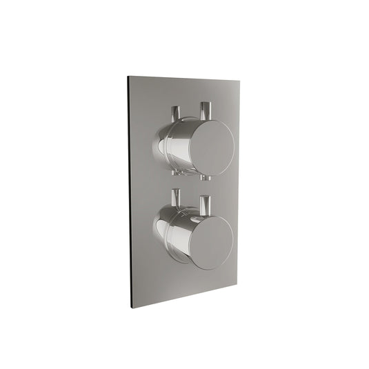 Scudo Twin Round Handle 2 Outlet Concealed Valve Diverter Shower Valve - Chrome - CONCEALED006 - Envy Bathrooms Ltd