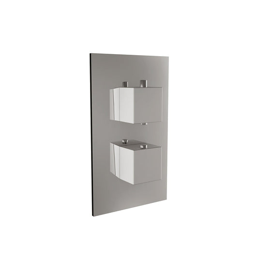 Scudo Twin Square Handle 1 Outlet Concealed Shower Valve - Chrome - CONCEALED001 - Envy Bathrooms Ltd