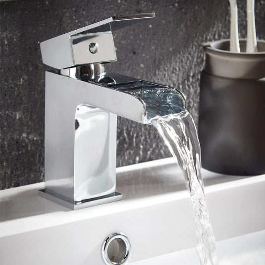 Scudo Victoria Deck Mounted 1 Handle Basin Mixer Tap Inc. Waste - Chrome - TAP008 - Envy Bathrooms Ltd