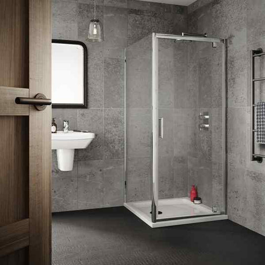 Sommer 6 800mm Pivot Shower Door - 6mm Glass - Chrome - SOS22 - Envy Bathrooms Ltd