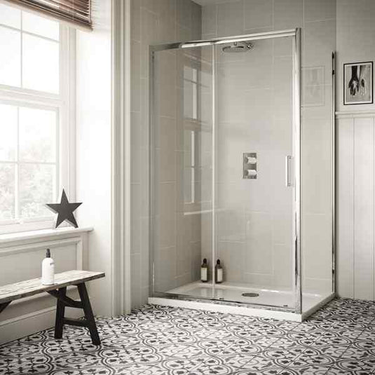 Sommer 6 1100mm Sliding Shower Door - 6mm Glass - Chrome - SOS11 - Envy Bathrooms Ltd