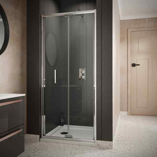 Sommer 6 900mm Bi-Fold Shower Door - 6mm Glass - Chrome - SOS29 - Envy Bathrooms Ltd