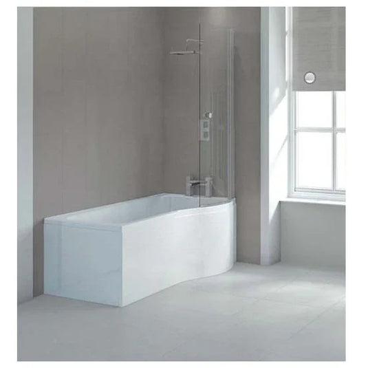 Sommer 700mm X 520mm Curve P-Shaped Shower Bath End Panel - White - SOB64 - Envy Bathrooms Ltd