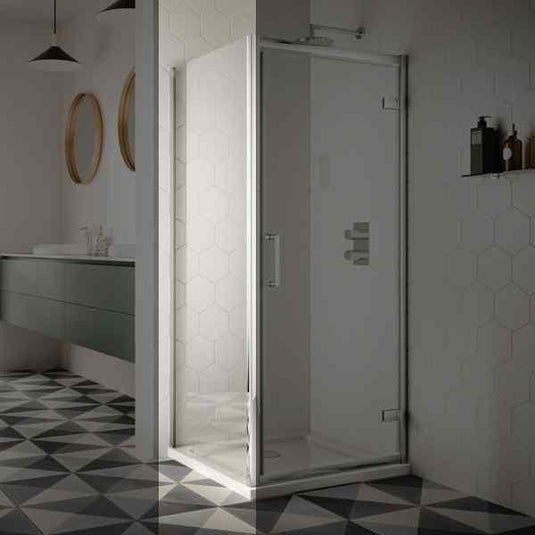 Sommer 8 760mm Shower Door Side Panel - 8mm Glass - Chrome - SOE92 - Envy Bathrooms Ltd