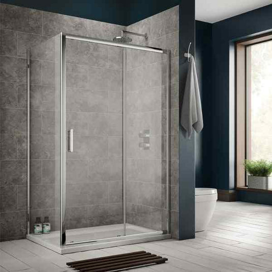 Sommer 8 1600mm Sliding Shower Door - 8mm Glass - Chrome - SOE16 - Envy Bathrooms Ltd