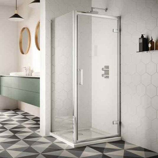 Sommer 8 900mm Hinged Shower Door - 8mm Glass - Chrome - SOE23 - Envy Bathrooms Ltd