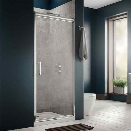 Sommer 8 900mm Infold Shower Door - 8mm Glass - Chrome - SOE43 - Envy Bathrooms Ltd