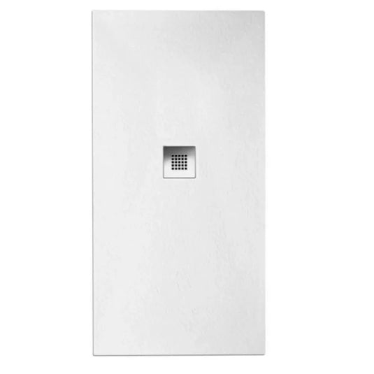 Sommer Essenza 800mm x 1000mm Slip Resistance Rectangular Shower Tray with Waste - White Slate - ES8010WH - Envy Bathrooms Ltd