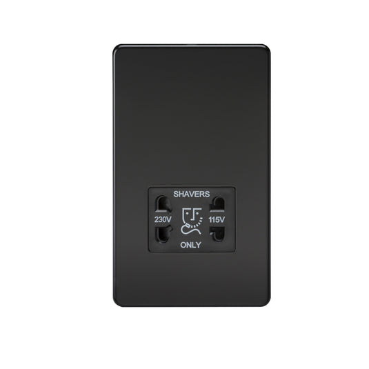 Sycamore Dual Voltage Shaver Socket 240/110V Black | SY9660BK
