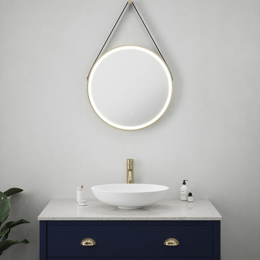 Sycamore Valletta Round Tunable LED Mirror Brushed Gold Trim | SY9108G