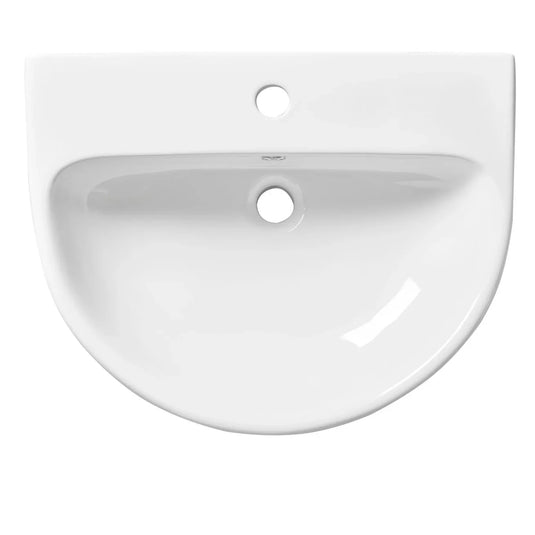 Tavistock 560mm Standard Depth Semi Countertop Basin 1TH - White - DC14055 - Envy Bathrooms Ltd