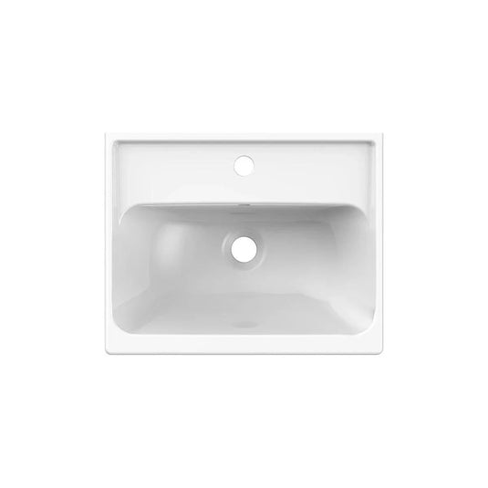 Tavistock Acumen 500mm 1 TH Ceramic Rimmed Basin - White - DC12060 - Envy Bathrooms Ltd