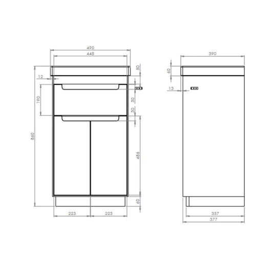 Tavistock Acumen 500mm Freestanding Vanity Unit - White - ACU500F.W - Envy Bathrooms Ltd