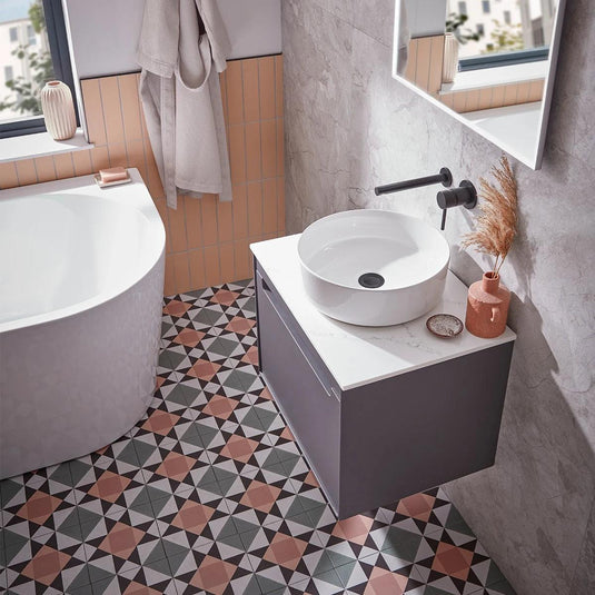 Tavistock Acumen 500mm Solid Surface Worktop - Bianco Marble - ACUWT5SBM - Envy Bathrooms Ltd