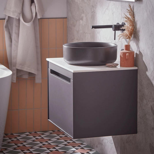 Tavistock Acumen 500mm Solid Surface Worktop - Bianco Marble - ACUWT5SBM - Envy Bathrooms Ltd