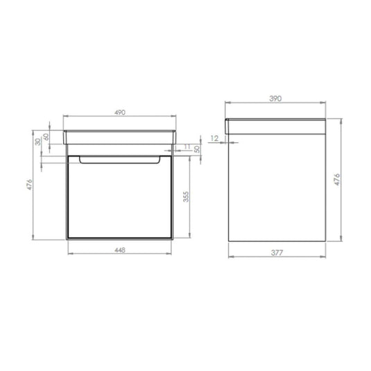 Tavistock Acumen 500mm Wall Hung Drawer Unit - Storm Grey - ACU500W.SG - Envy Bathrooms Ltd