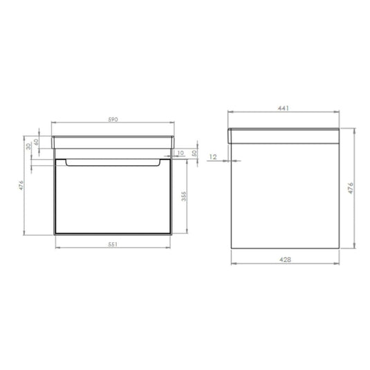 Tavistock Acumen 600mm Wall Hung Drawer Unit - Storm Grey - ACU600W.SG - Envy Bathrooms Ltd