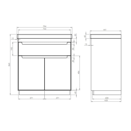 Tavistock Acumen 800mm Freestanding Vanity Unit - Storm Grey - ACU800F.SG - Envy Bathrooms Ltd