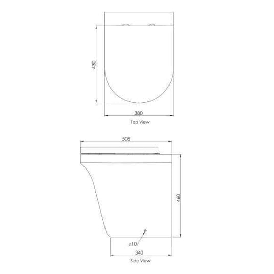 Tavistock Aerial Comfort Height Back to Wall Rimless Pan - White - BTWC650S - Envy Bathrooms Ltd