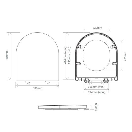 Tavistock Aerial Soft Close Toilet Seat - White - TS650S - Envy Bathrooms Ltd