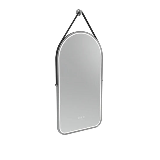 Tavistock Alderbury 400 Arch Illuminated Mirror with Black Strap Chrome | ALM40ACHF3 - Envy Bathrooms Ltd