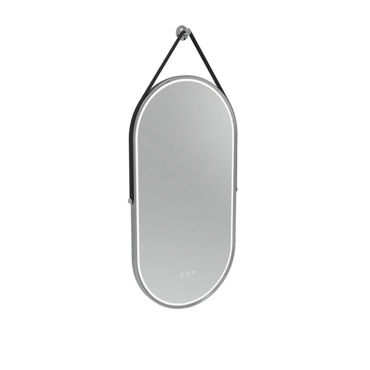 Tavistock Alderbury 400 Pill Illuminated Mirror with Black Strap Chrome | ALM40PCHF3 - Envy Bathrooms Ltd