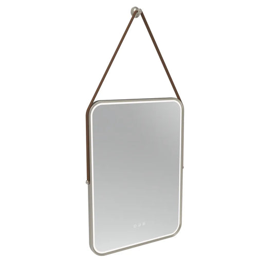 Tavistock Alderbury 500 Mirror with Brown Strap Brushed Nickel | ALM050BNF2 - Envy Bathrooms Ltd