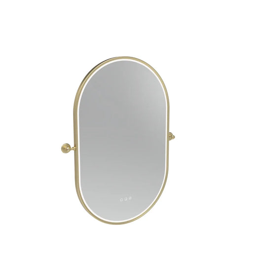 Tavistock Alderbury 500 Pill Illuminated Mirror Brushed Brass | ALM50PBRF4 - Envy Bathrooms Ltd