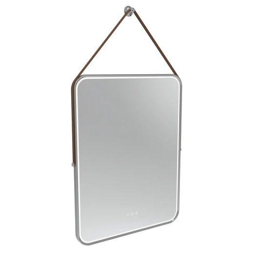 Tavistock Alderbury 600 Illuminated Mirror With Brown Strap Chrome | ALM060CHF2 - Envy Bathrooms Ltd