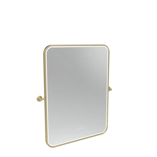 Tavistock Alderbury 600 Rectangular Illuminated Mirror Brushed Brass | ALM060BRF4 - Envy Bathrooms Ltd