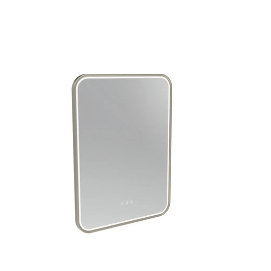 Tavistock Alderbury 600 Rectangular Illuminated Mirror Brushed Nickel | ALM050BN - Envy Bathrooms Ltd